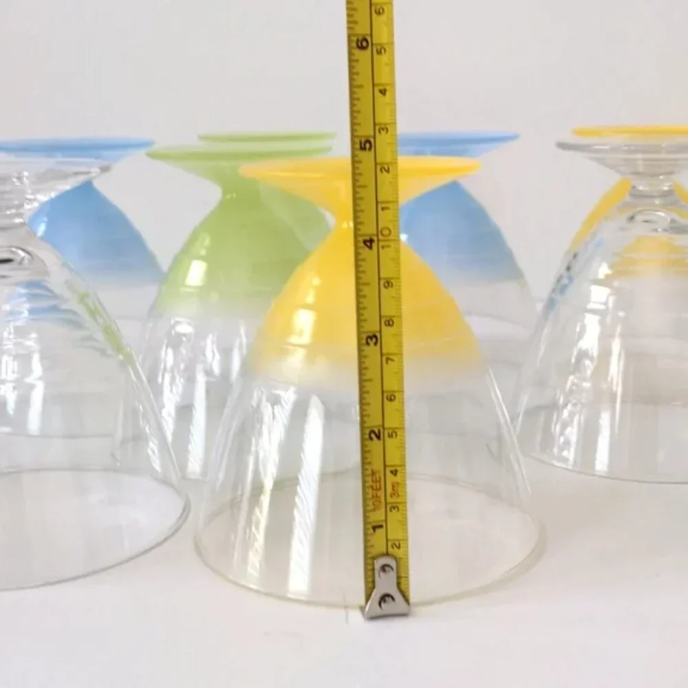 Vintage Luminarc France Pastel Sundae Sherbet Pedestal Bowls Mid Century Set 8